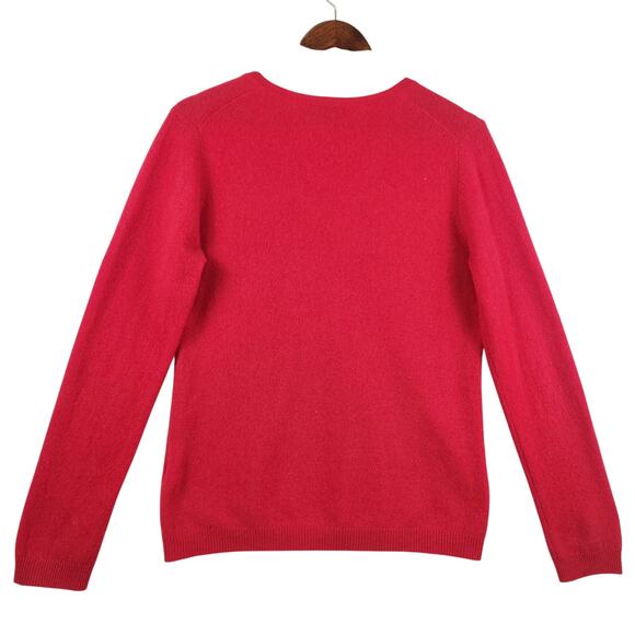 Cashmere by Charter Club Women's Red L/Slv V-Neck  Pullover Sweater - M EUC - Picture 2 of 13